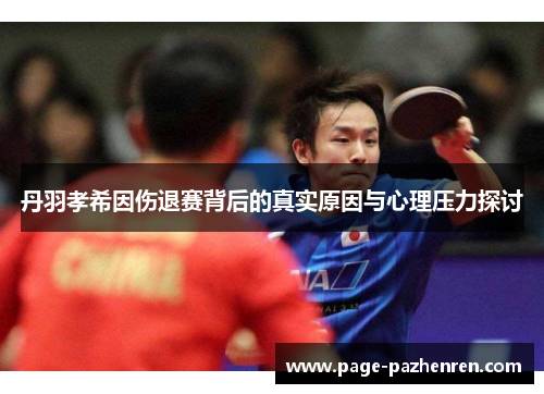 丹羽孝希因伤退赛背后的真实原因与心理压力探讨